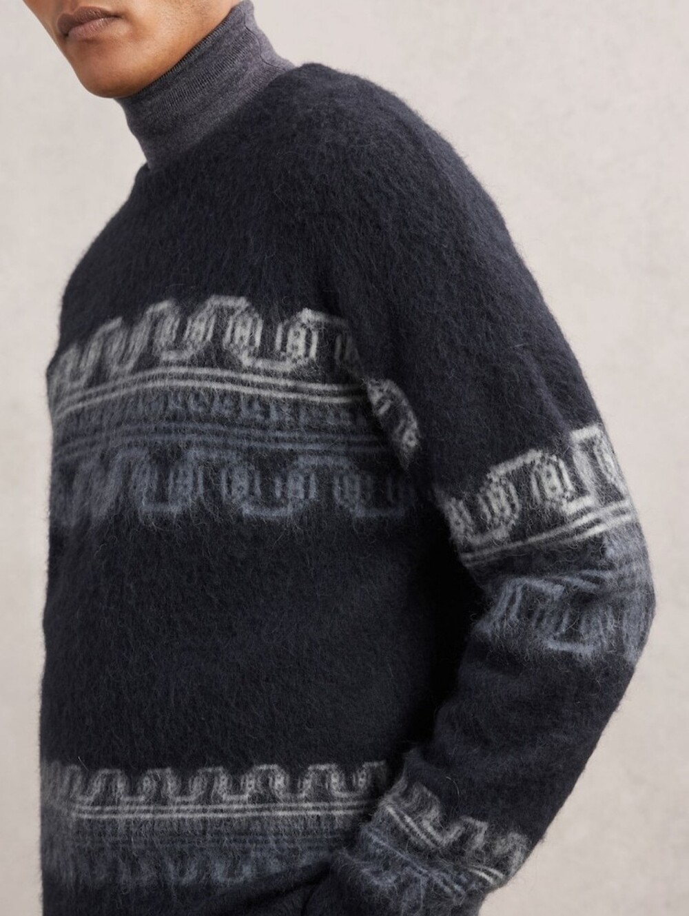 NWT Reiss Soft Alpaca Fair Isle Crewneck Sweater